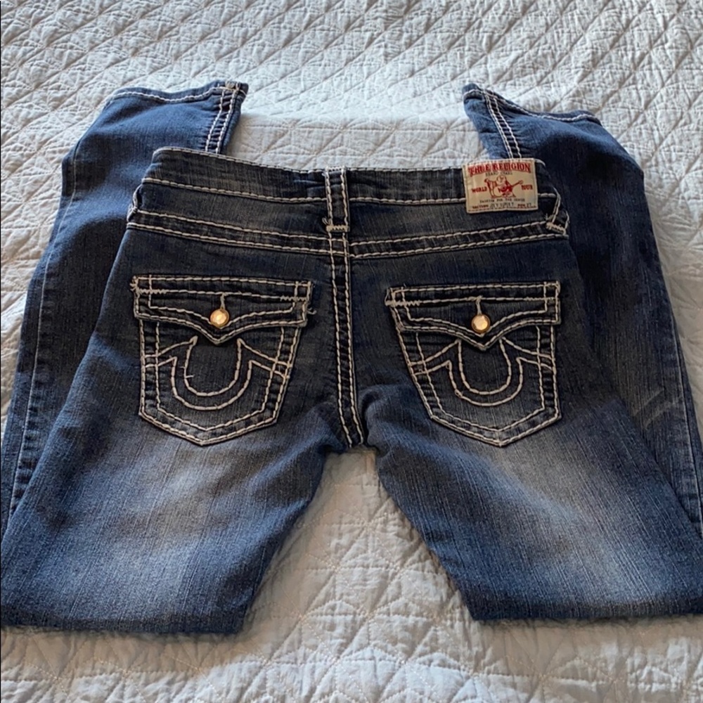 TRUE RELIGION Jeans Joey T with Crystal Buttons 27 - Picture 3 of 10